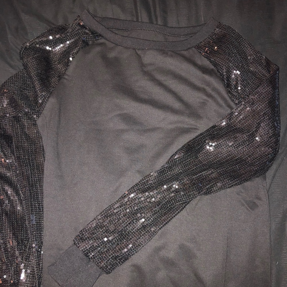 Black dress with sequins arms